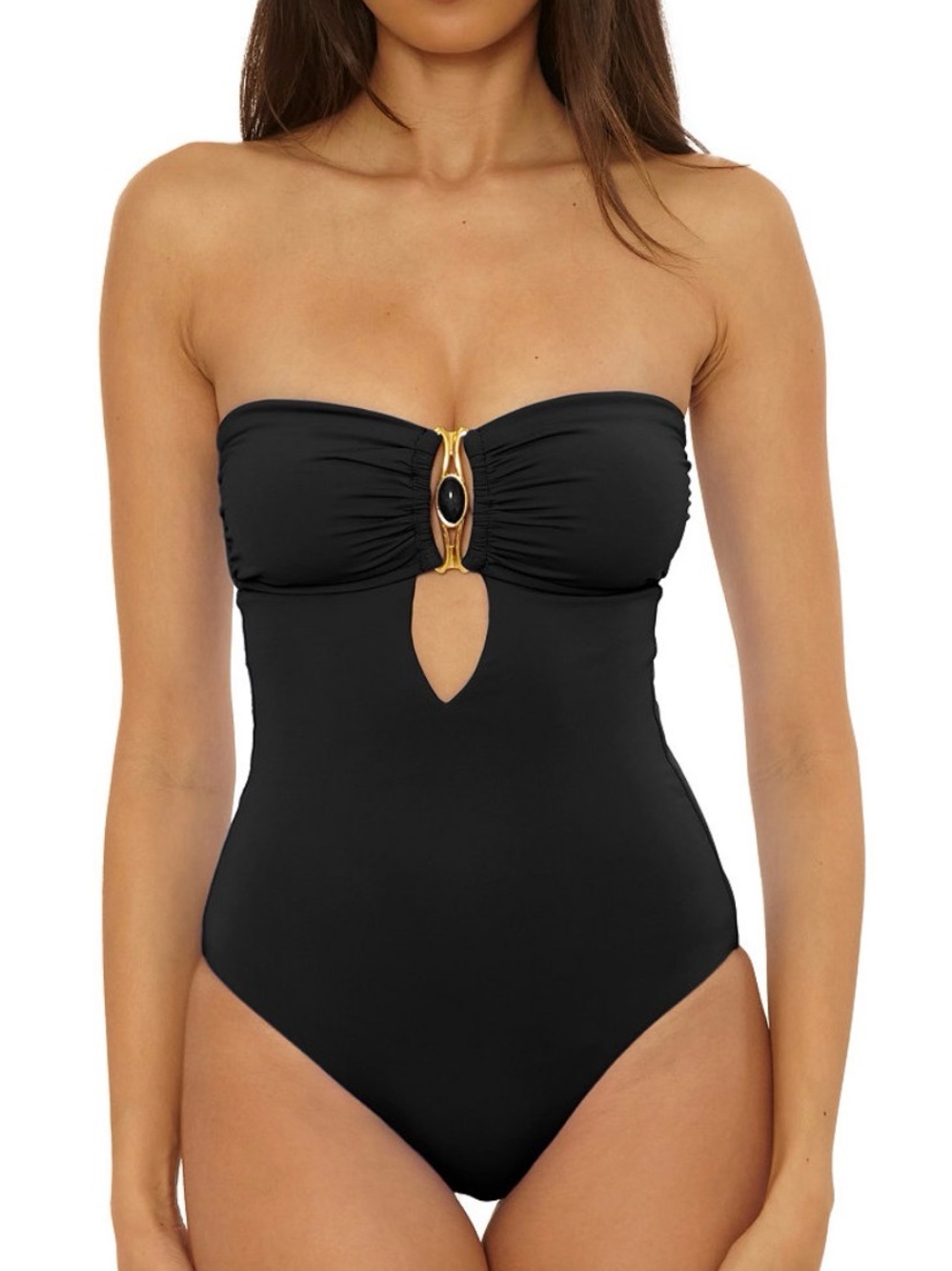 NWT - Becca Swimsuit with Gold Accent - Show Stopper!